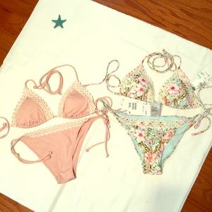 2 H&M Sz 4 Bikinis Blush & Floral